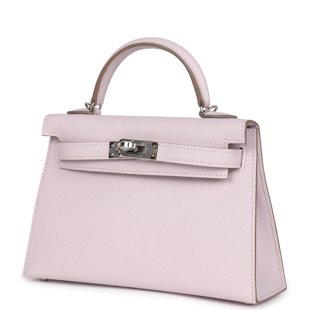 Hermès Kelly Sellier 20 Mauve Pale Epsom Palladium Hardware