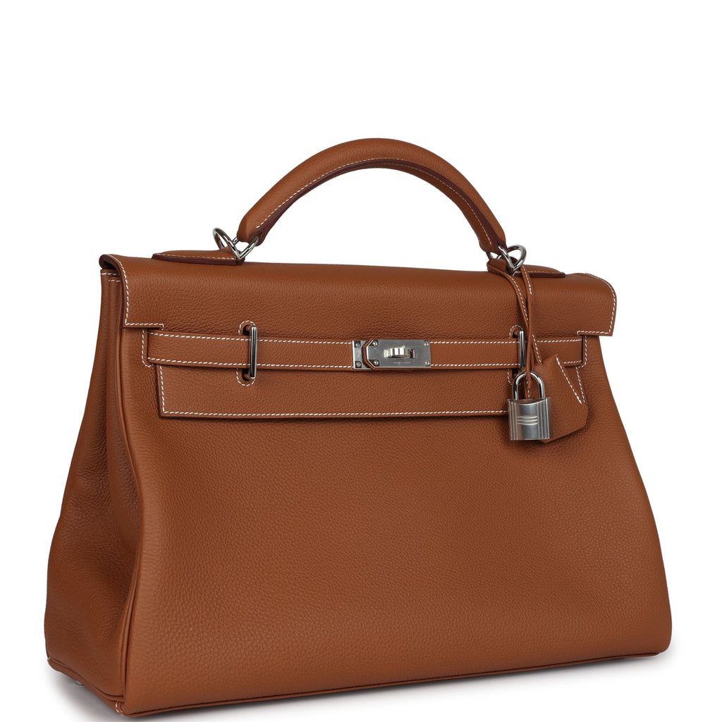Hermès Kelly 42 Maxi Gold Togo Palladium Hardware