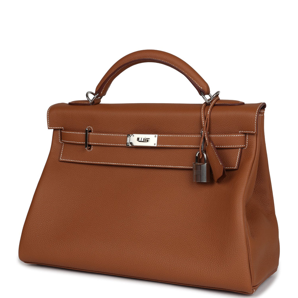 Hermès Kelly 42 Maxi Gold Togo Palladium Hardware