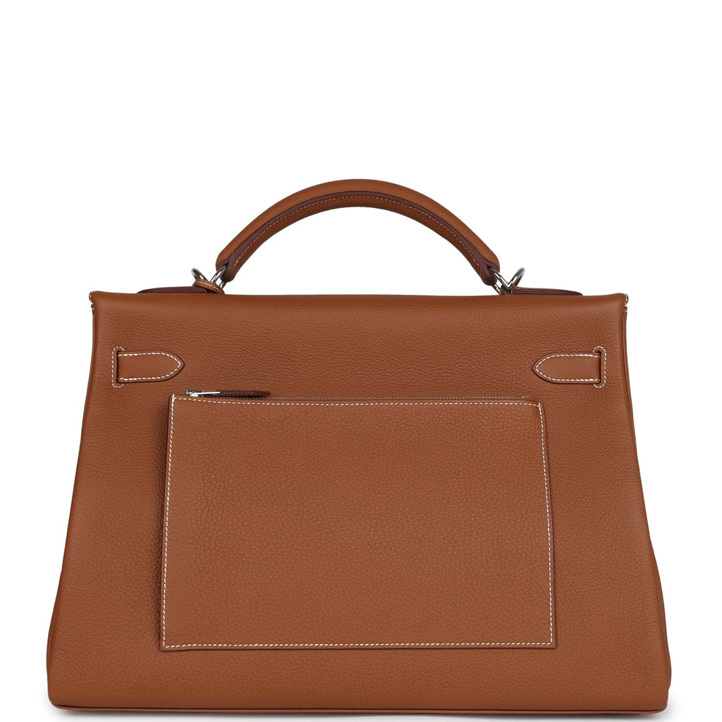 Hermès Kelly 42 Maxi Gold Togo Palladium Hardware
