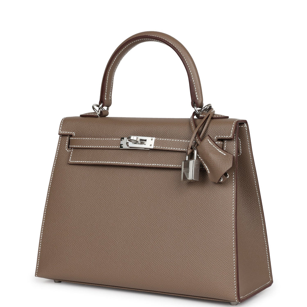 Hermès Kelly Sellier 25 Etoupe Epsom Palladium Hardware