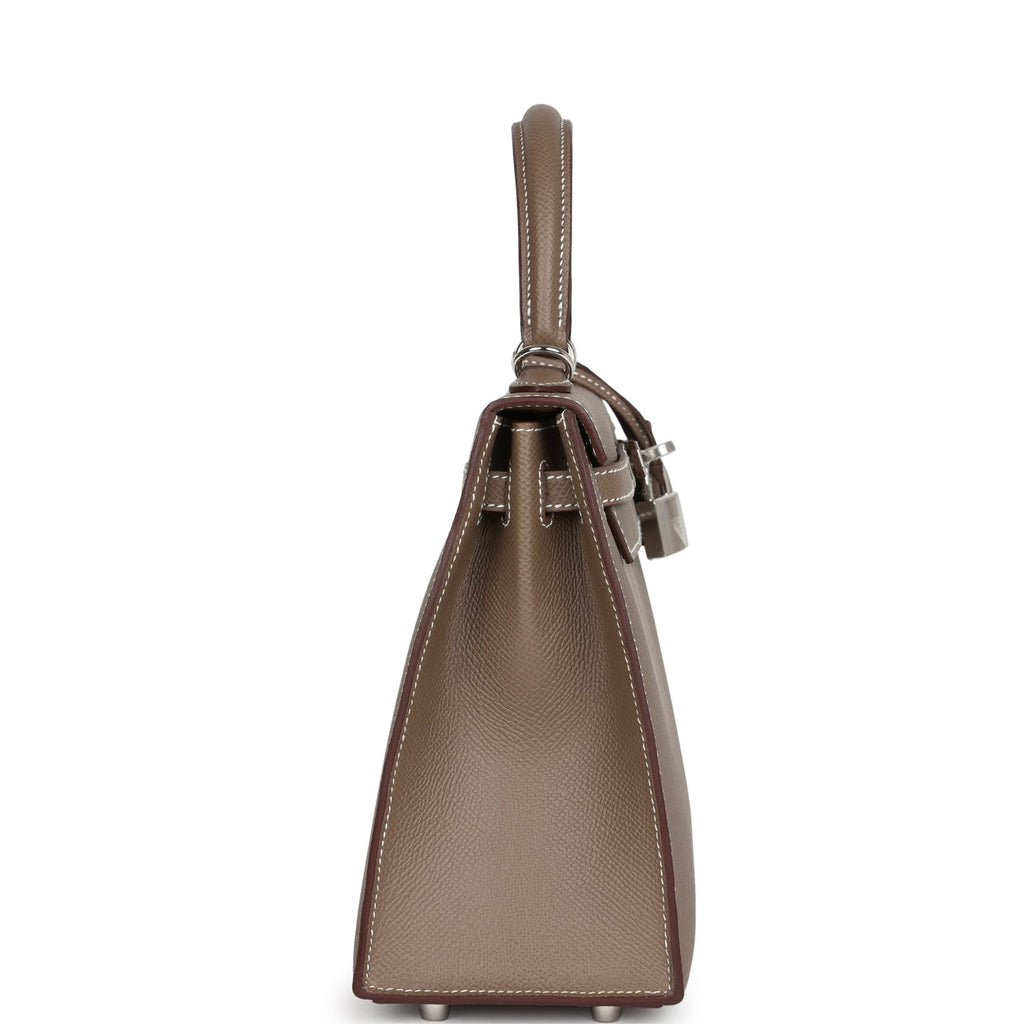 Hermès Kelly Sellier 25 Etoupe Epsom Palladium Hardware