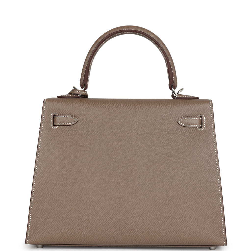 Hermès Kelly Sellier 25 Etoupe Epsom Palladium Hardware