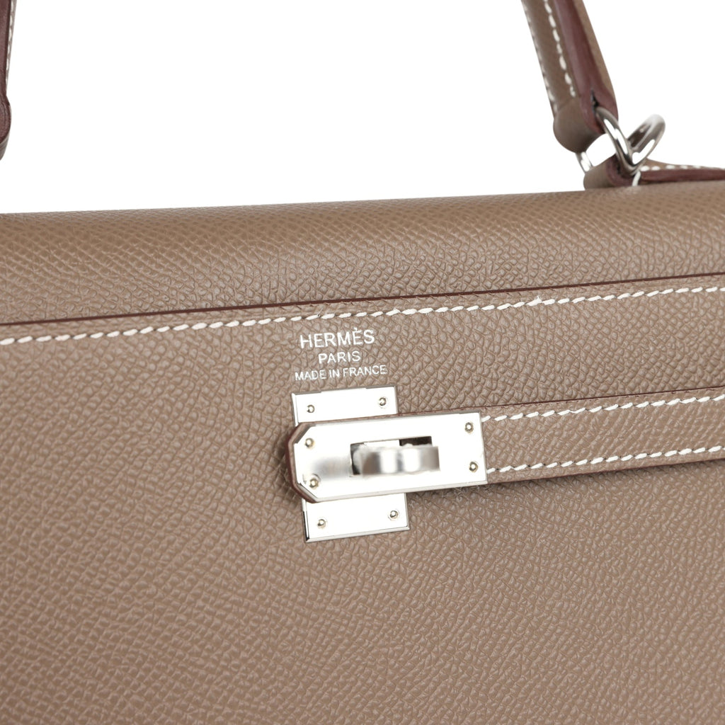 Hermès Kelly Sellier 25 Etoupe Epsom Palladium Hardware