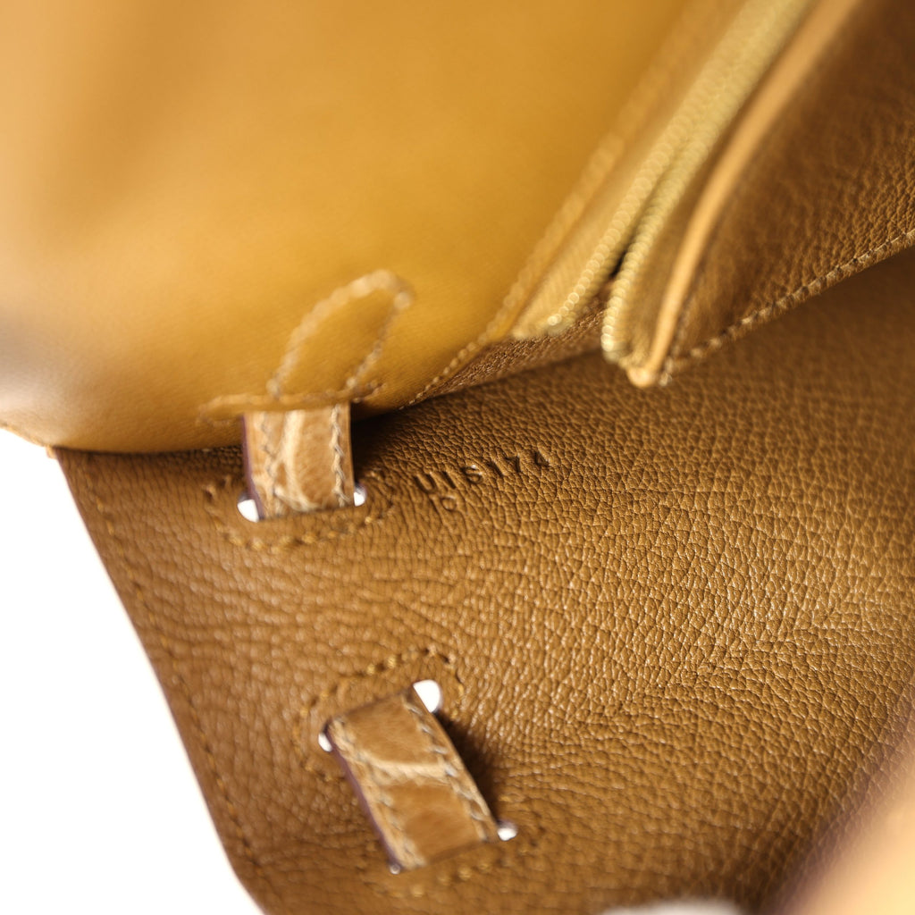 Hermès Kelly Sellier 25 Bronze Dorè Madame-textured Faux Leather and Sable Shiny Faux Leather Touch Permabrass Hardware