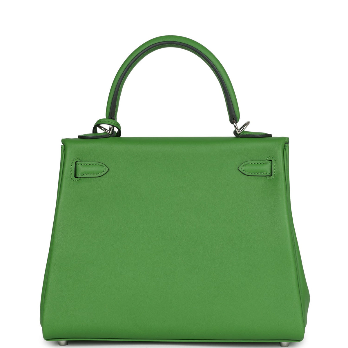Hermès Kelly Retourne 25 Vert Yucca Swift Palladium Hardware