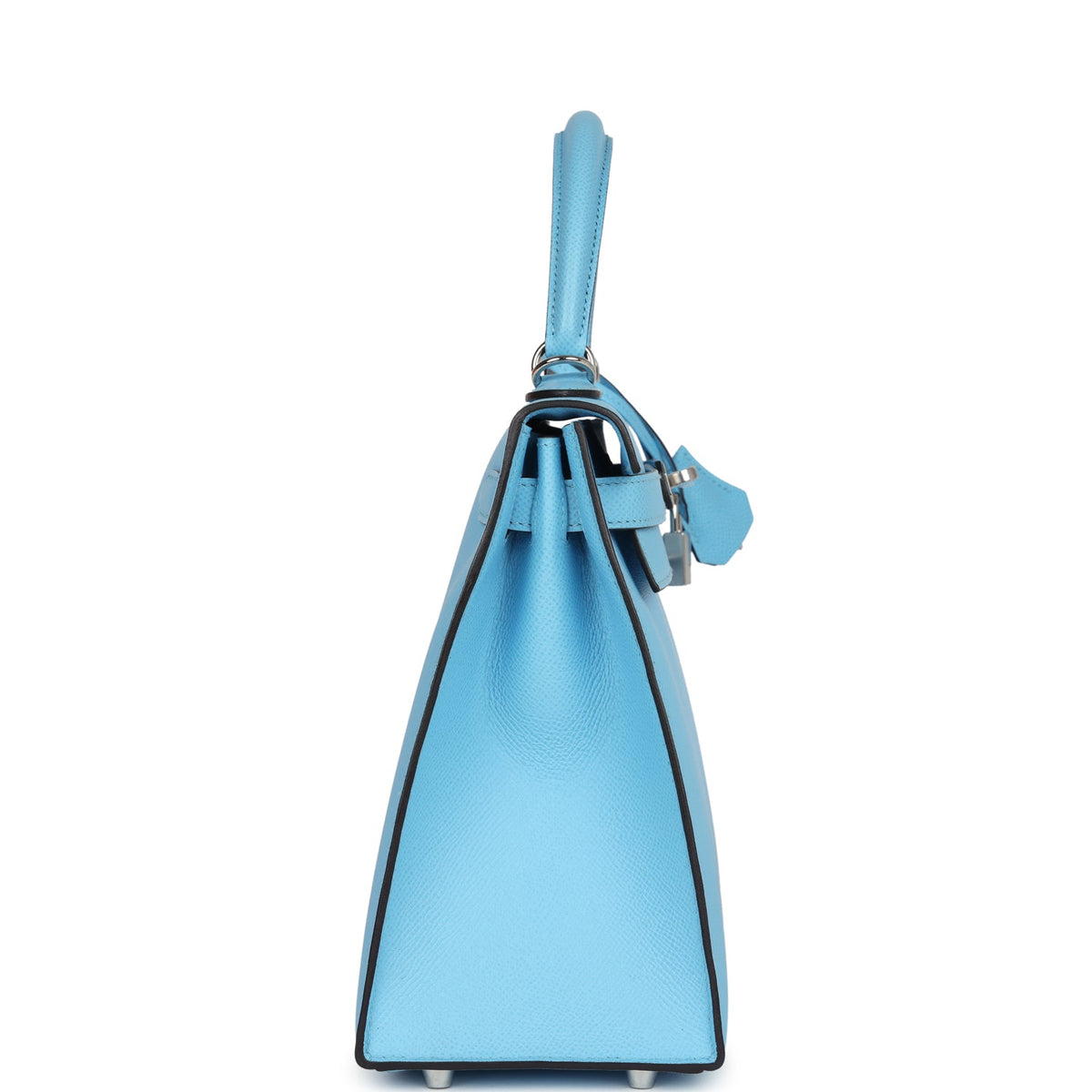 Hermès Kelly Sellier 28 Bleu Celeste Epsom Palladium Hardware
