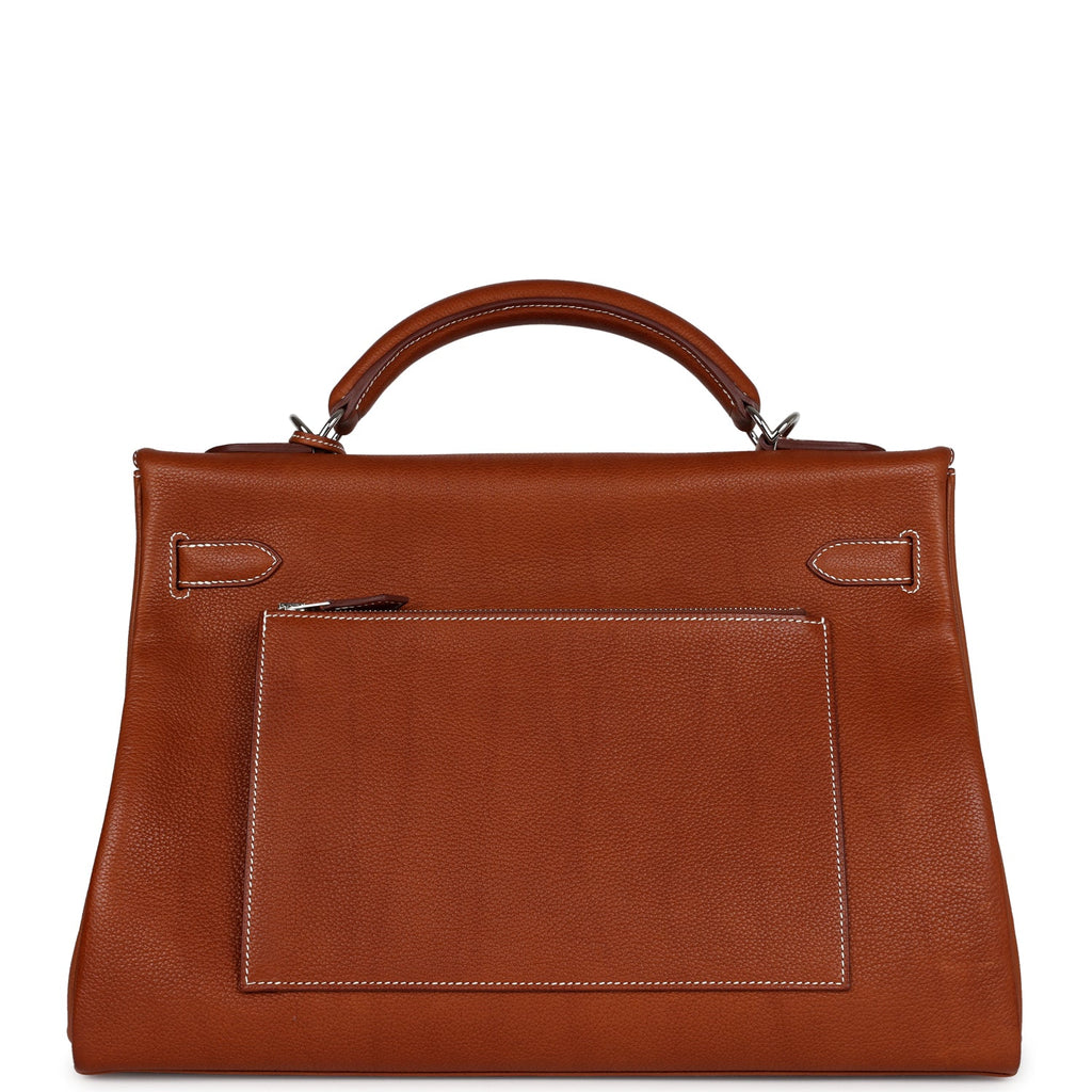 Hermès Kelly 42 Maxi Fauve Barenia Faubourg Palladium Hardware