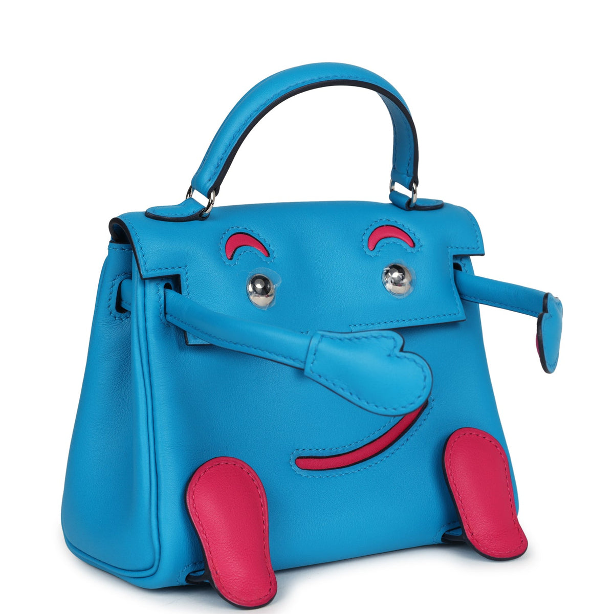 Hermès "Quelle Idolle" Kelly Doll Bleu Frida and Rose Extreme Swift Palladium Hardware