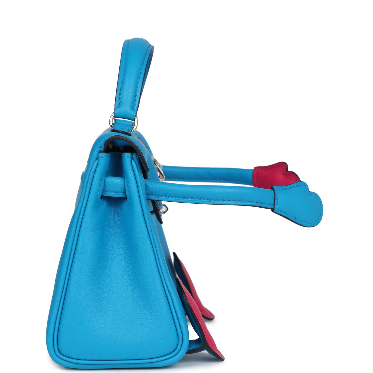 Hermès "Quelle Idolle" Kelly Doll Bleu Frida and Rose Extreme Swift Palladium Hardware