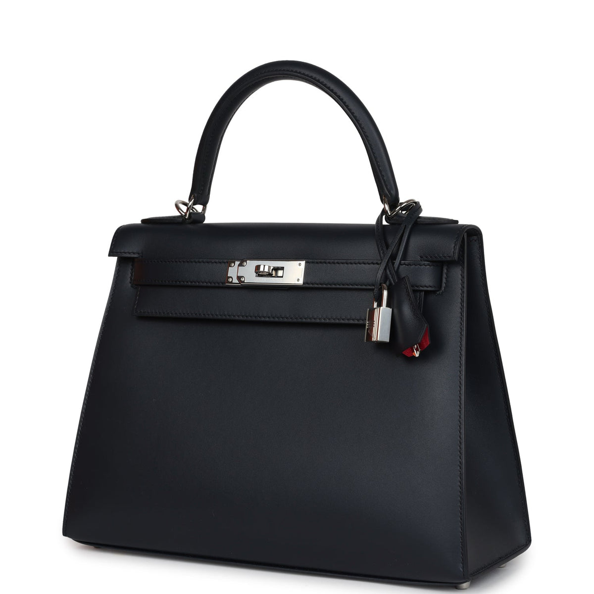 Hermès Special Order (HSS) Kelly Sellier 28 Bleu Obscur Verso Sombrero Palladium Hardware