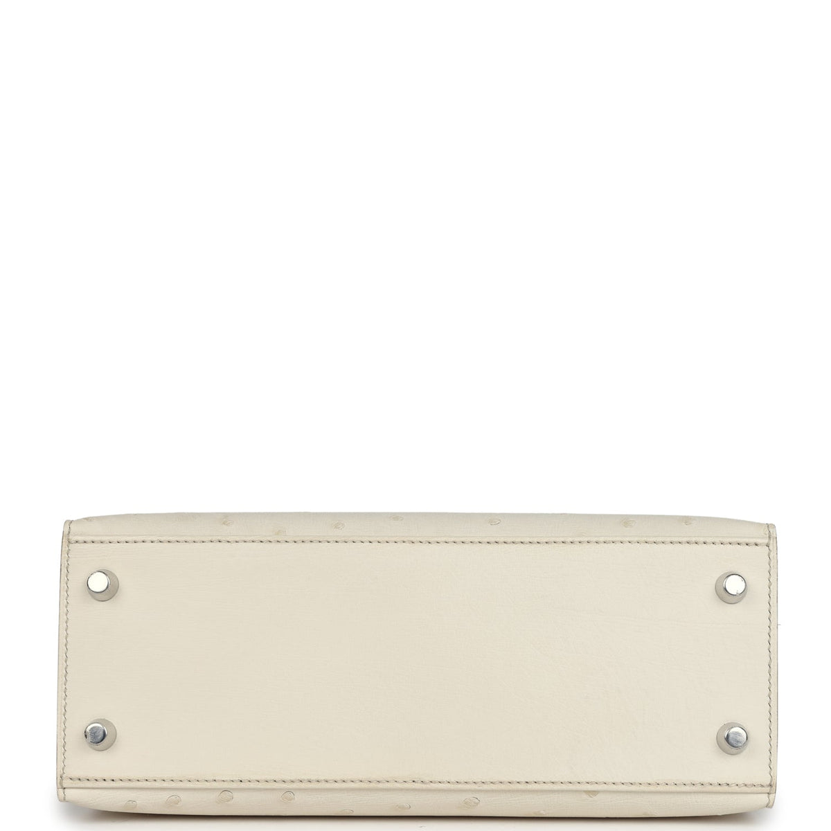 Hermès Kelly Sellier 25 Beton Ostrich Palladium Hardware