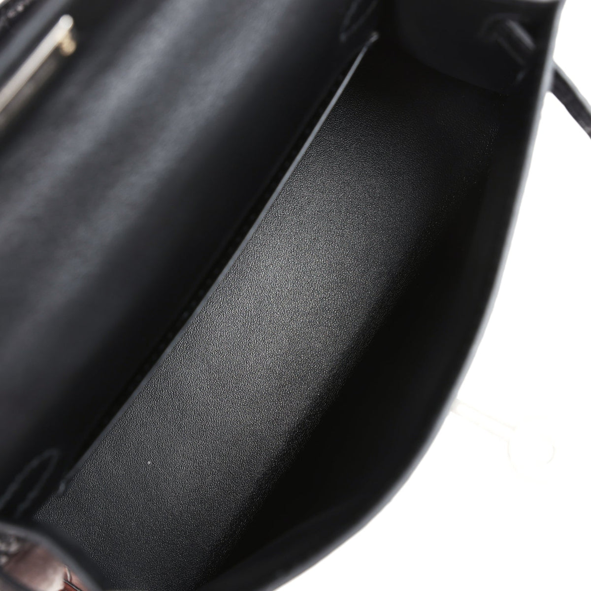 Hermès Special Order (HSS) Kelly Sellier 20 Bleu Indigo and Black Matte Faux Leather Palladium Hardware
