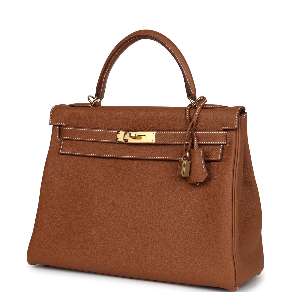 Hermès Kelly Retourne 32 Gold Togo Gold Hardware