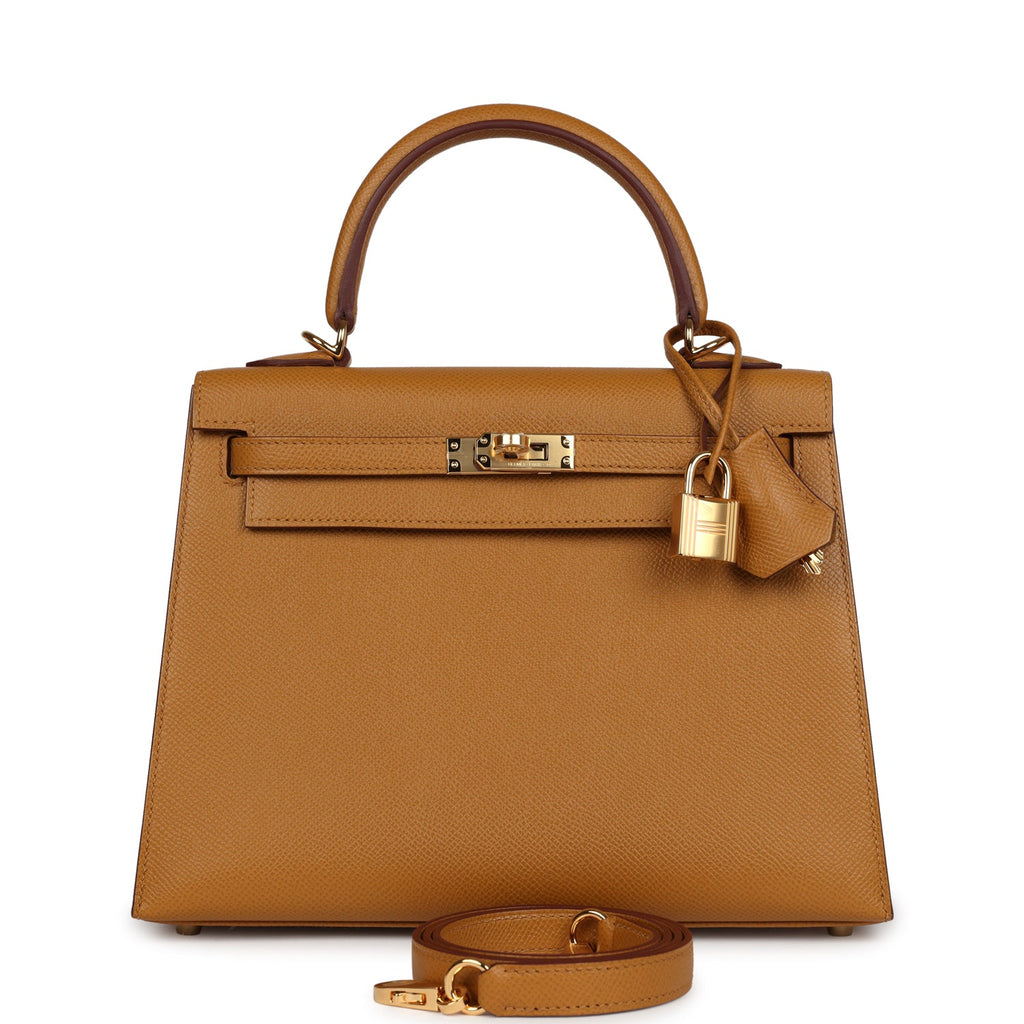 Hermès Kelly Sellier 25 Sesame Epsom Gold Hardware