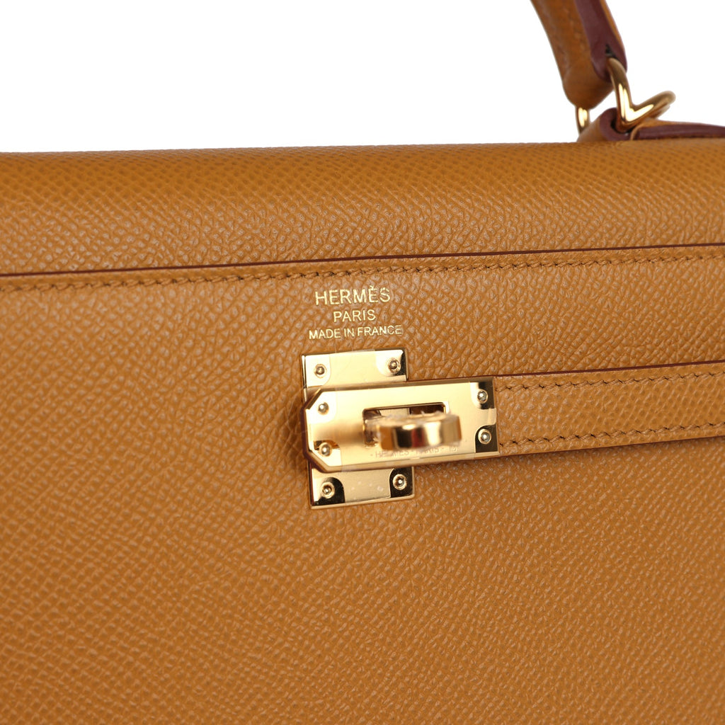 Hermès Kelly Sellier 25 Sesame Epsom Gold Hardware