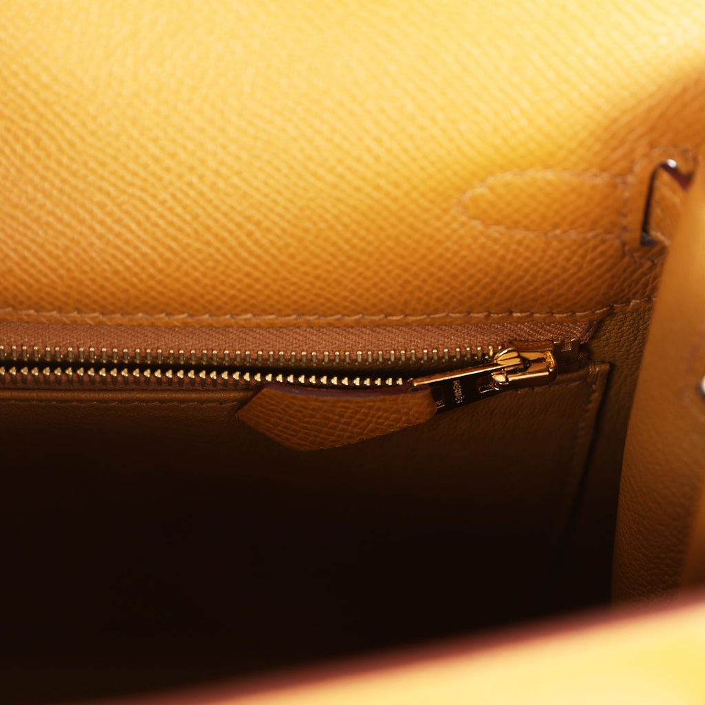 Hermès Kelly Sellier 25 Sesame Epsom Gold Hardware