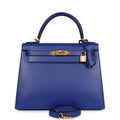 Hermès Kelly Sellier 28 Bleu Electric Tadelakt Gold Hardware
