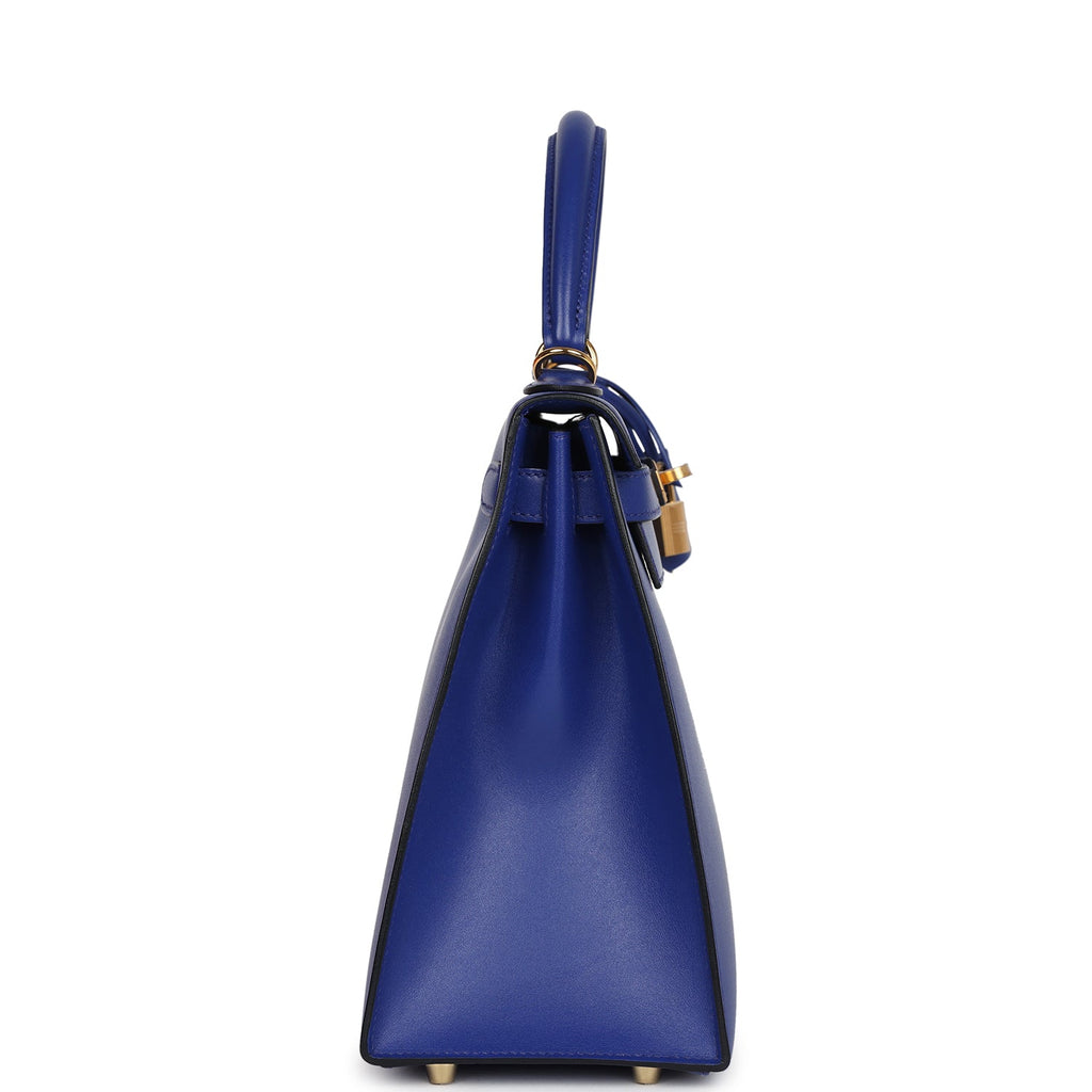 Hermès Kelly Sellier 28 Bleu Electric Tadelakt Gold Hardware