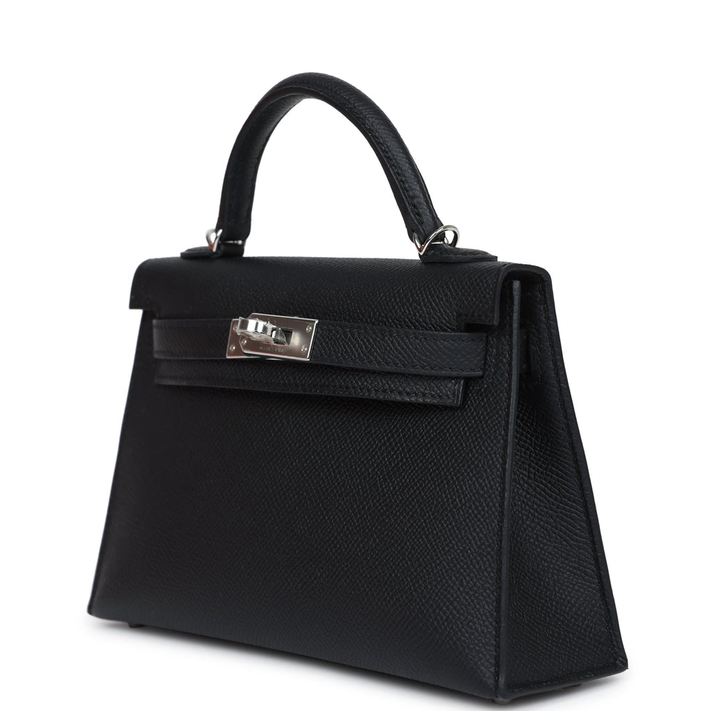 Hermès Kelly Sellier 20 Black Epsom Palladium Hardware