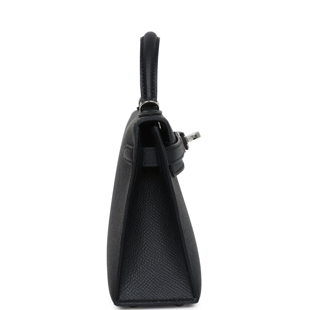 Hermès Kelly Sellier 20 Black Epsom Palladium Hardware
