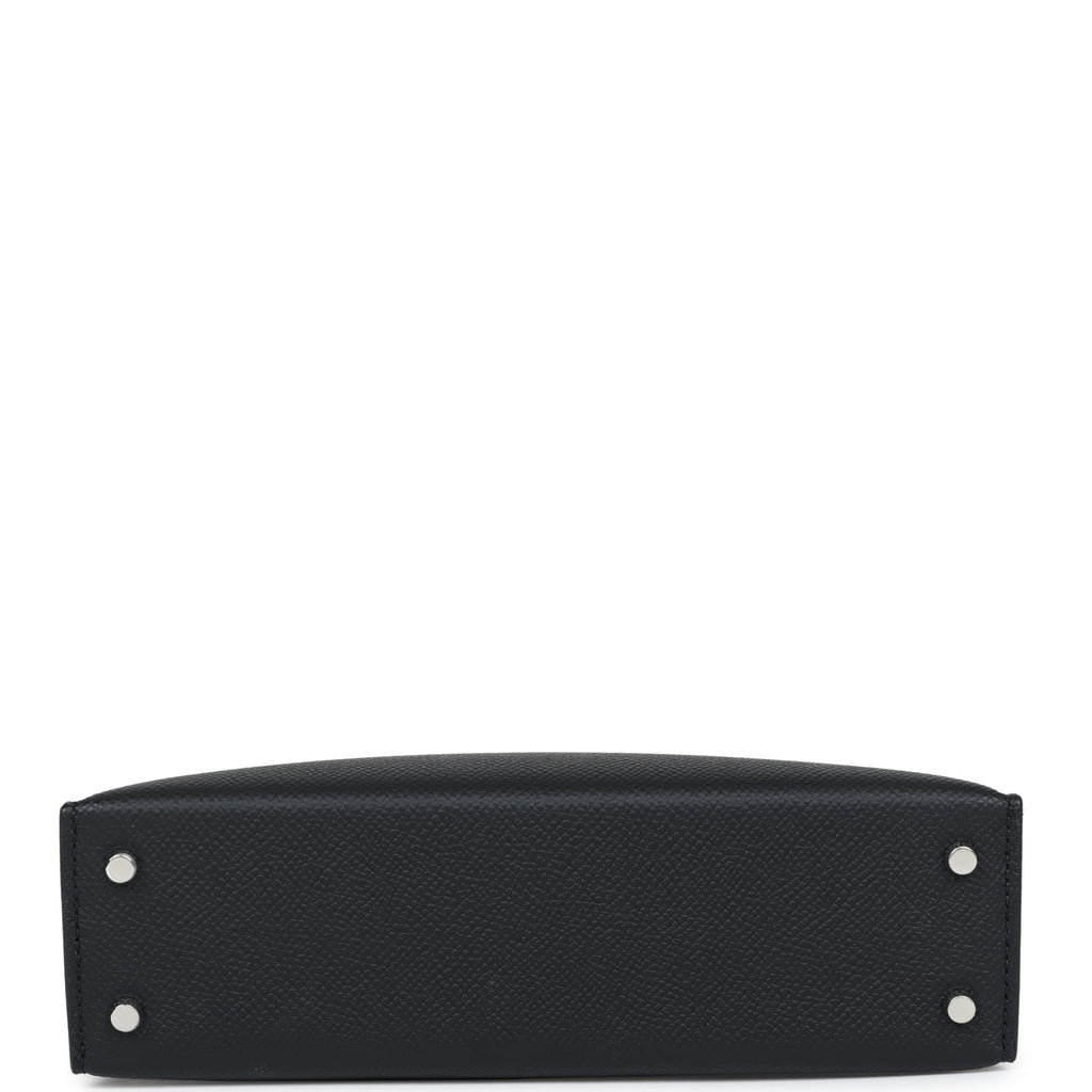 Hermès Kelly Sellier 20 Black Epsom Palladium Hardware
