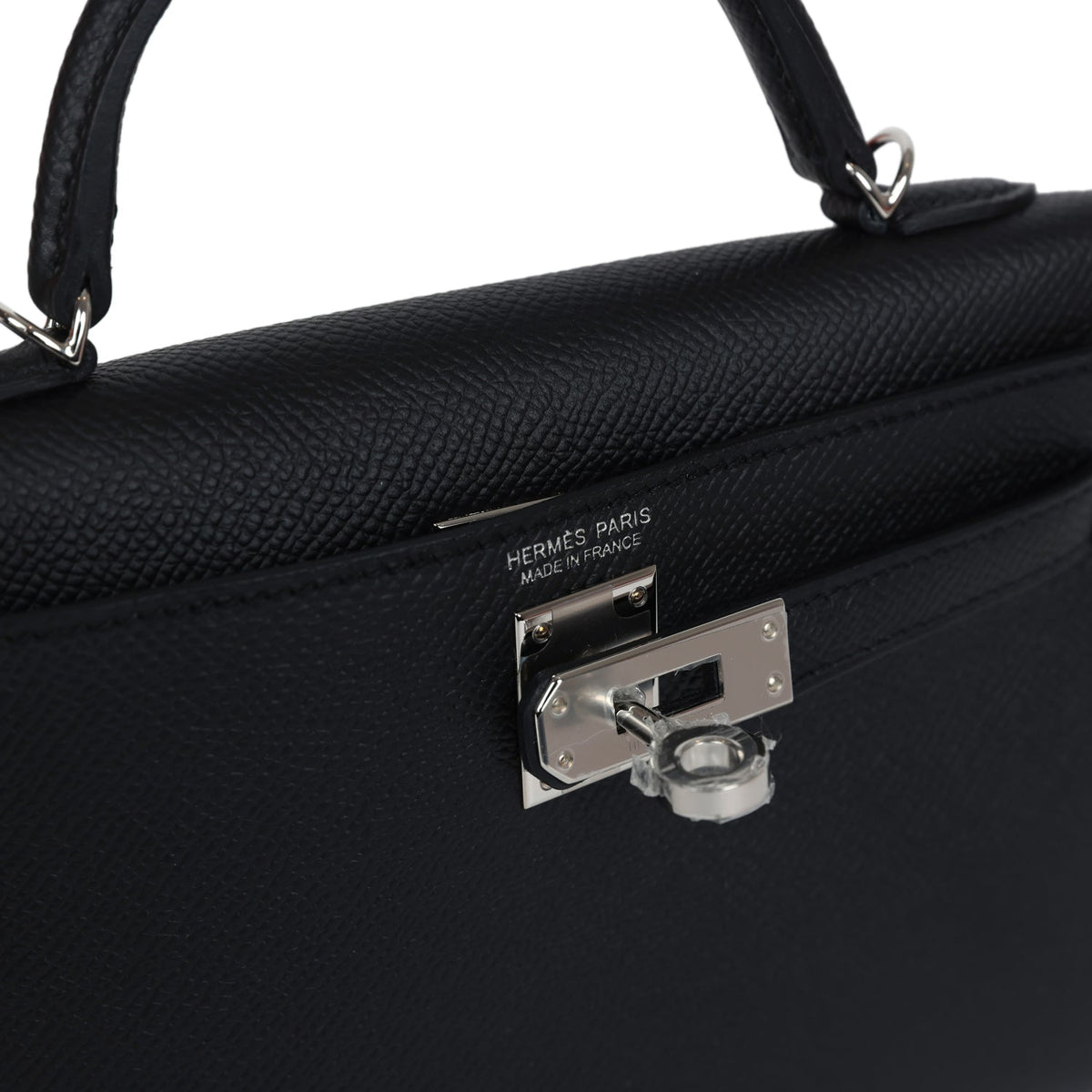 Hermès Kelly Sellier 20 Black Epsom Palladium Hardware