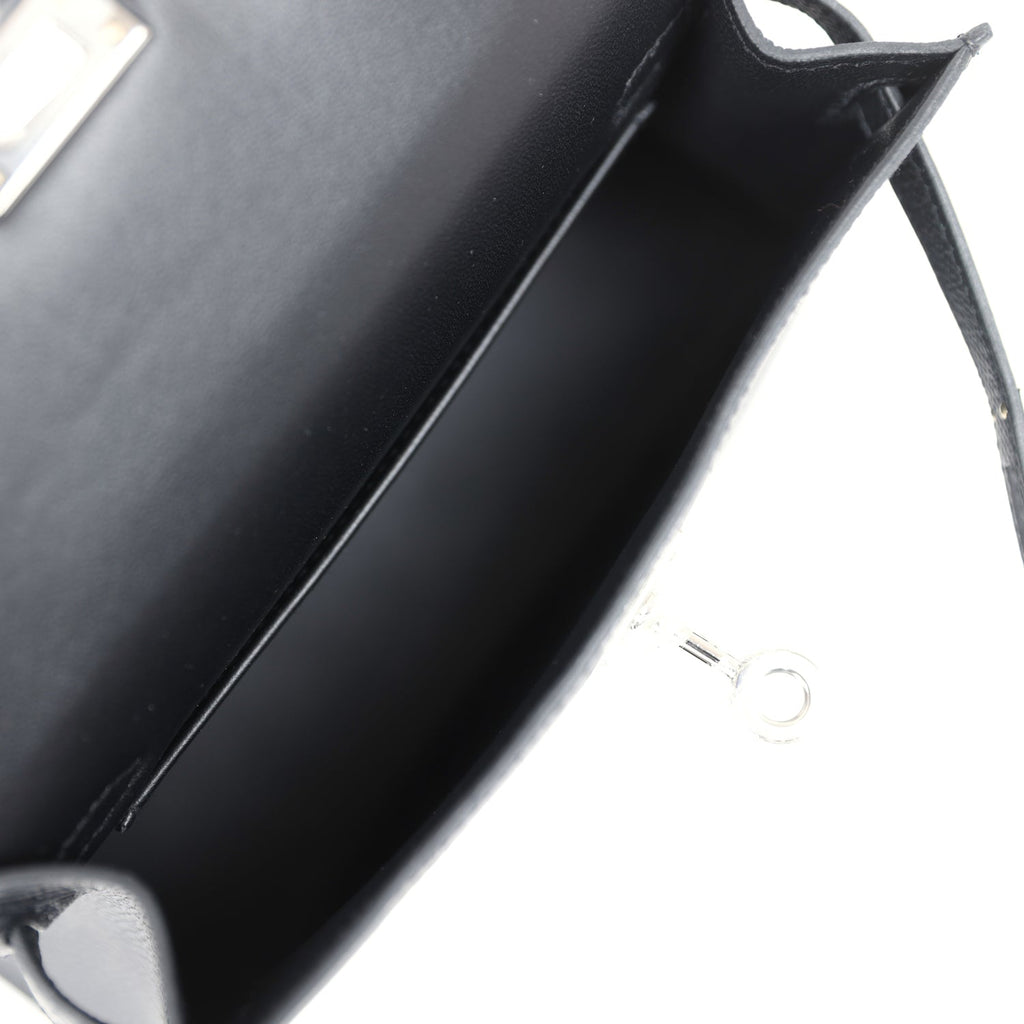 Hermès Kelly Sellier 20 Black Epsom Palladium Hardware