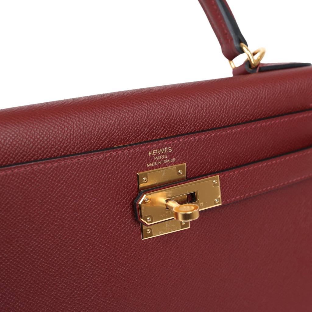 Hermès Kelly Sellier 28 Rouge H Epsom Gold Hardware