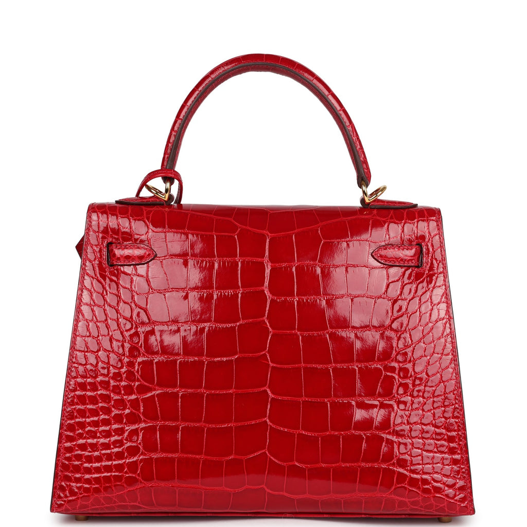 Hermès Kelly 25 Sellier Braise Shiny Faux Leather Gold Hardware