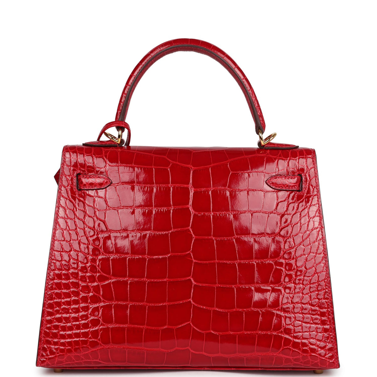 Hermès Kelly 25 Sellier Braise Shiny Faux Leather Gold Hardware