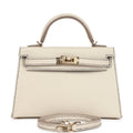 Hermès Special Order (HSS) Kelly Sellier 20 Craie/Bleu Saphir Epsom Permabrass Hardware