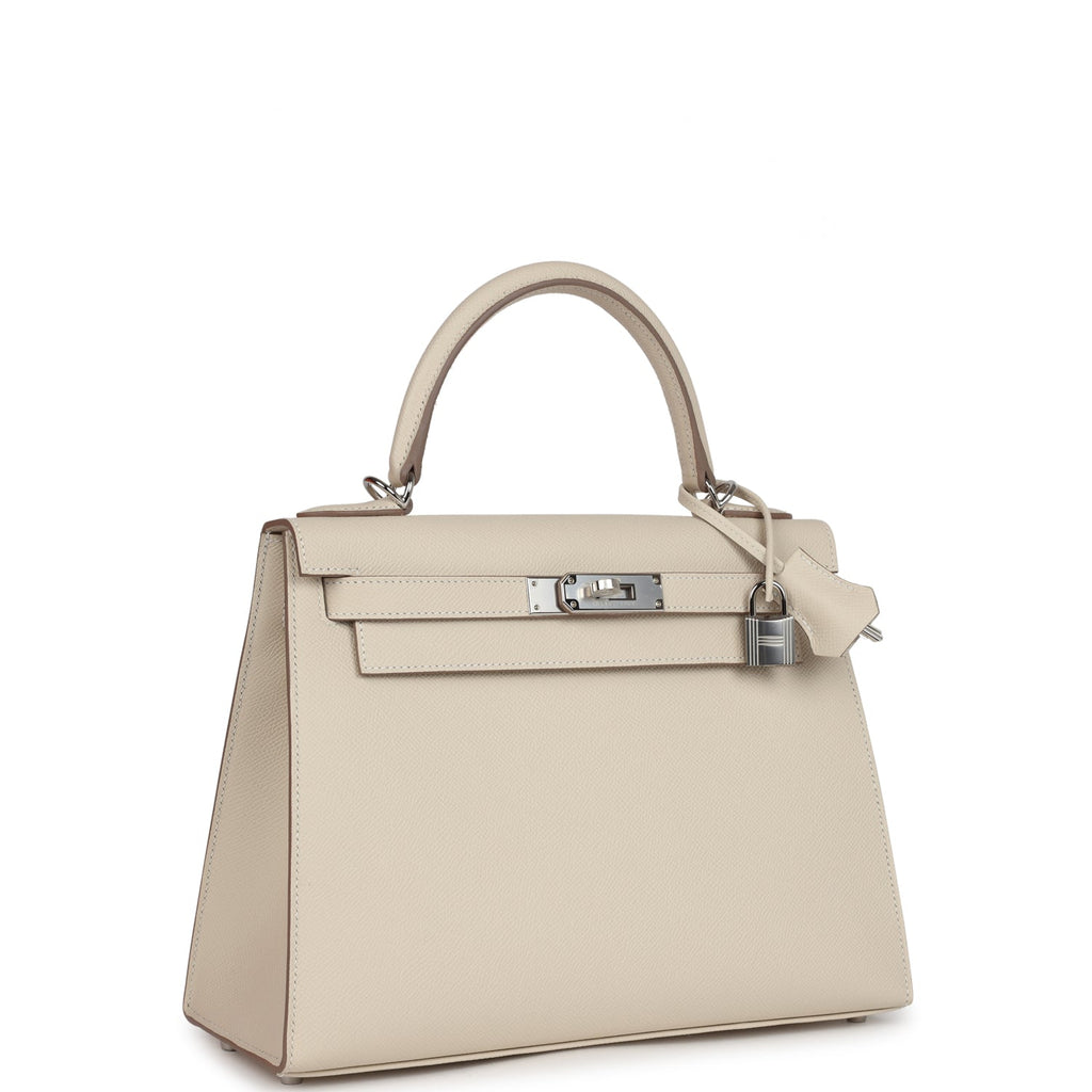 Hermès Kelly Sellier 28 Craie Epsom Palladium Hardware