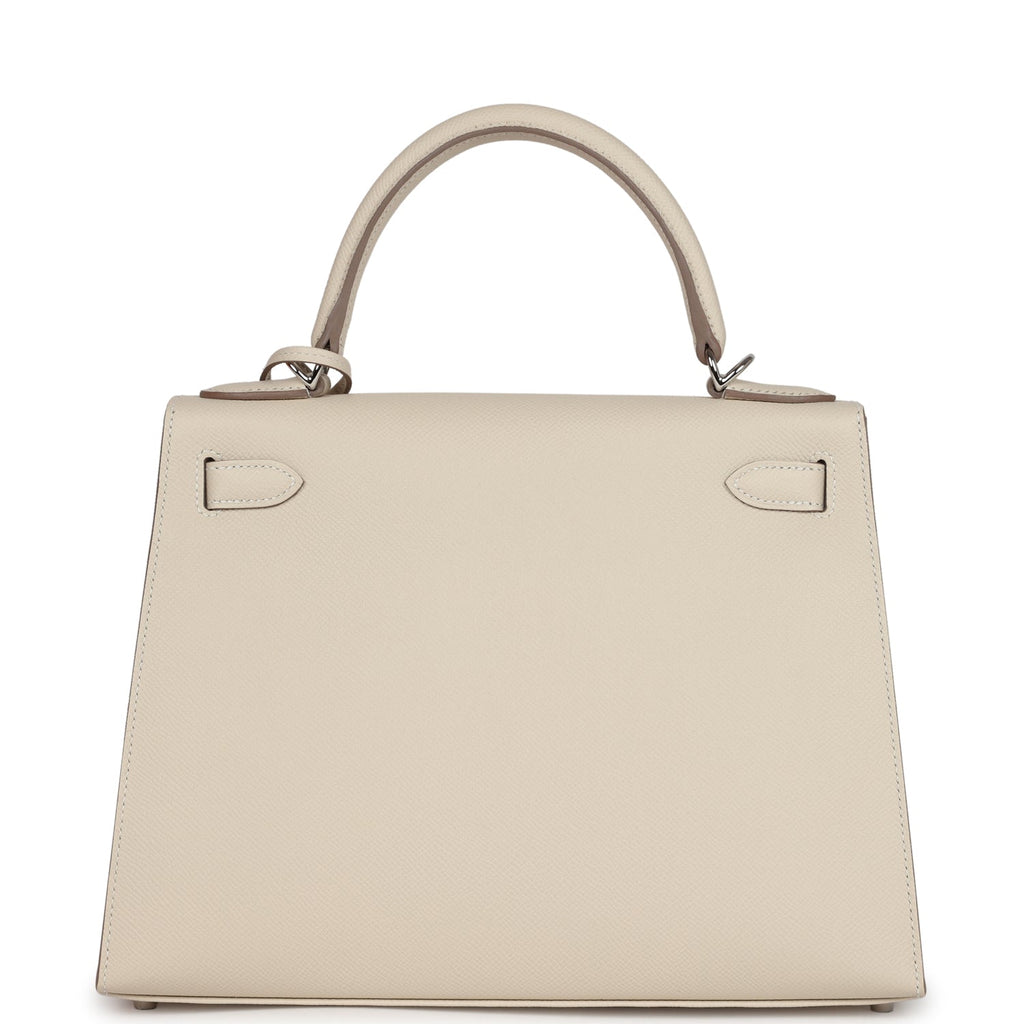 Hermès Kelly Sellier 28 Craie Epsom Palladium Hardware