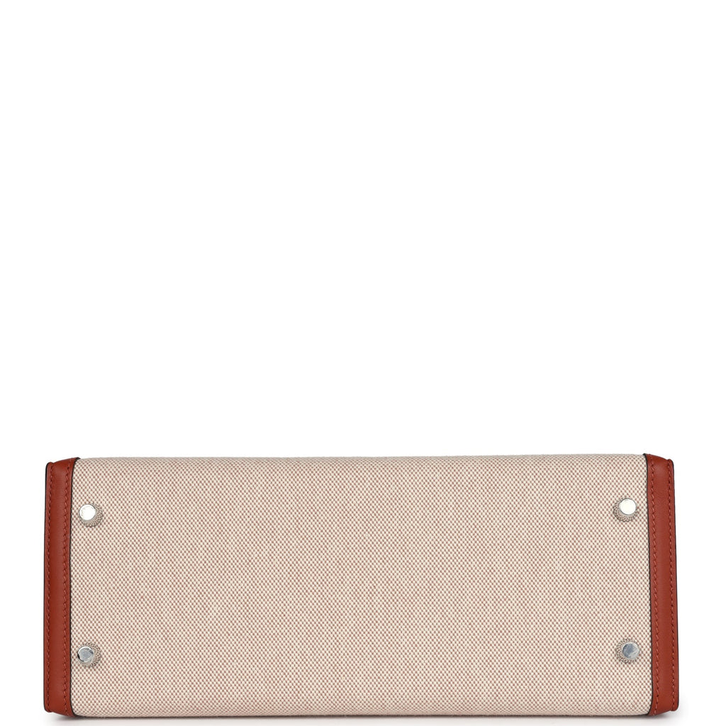 Hermès Kelly Sellier 28 Cuivre Swift and Ecru Toile H Palladium Hardware