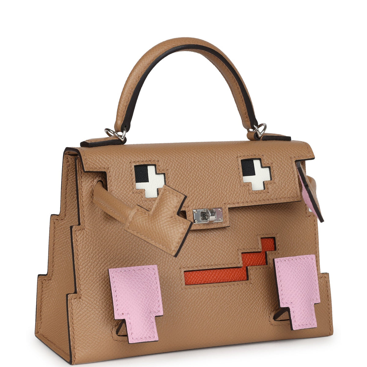 Hermès "Quelle Idolle" Picto Kelly Doll Chai/Mauve Sylvestre/Bleu Celeste/Terre Battue Epsom Palladium Hardware