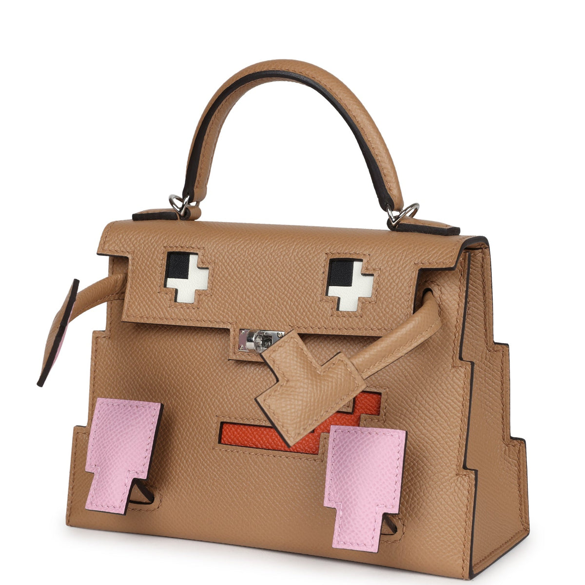 Hermès "Quelle Idolle" Picto Kelly Doll Chai/Mauve Sylvestre/Bleu Celeste/Terre Battue Epsom Palladium Hardware