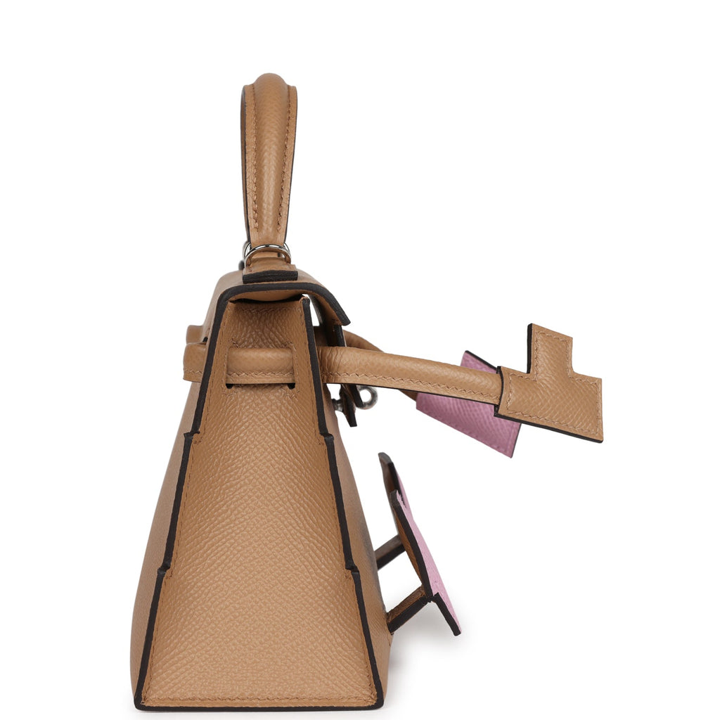 Hermès "Quelle Idolle" Picto Kelly Doll Chai/Mauve Sylvestre/Bleu Celeste/Terre Battue Epsom Palladium Hardware
