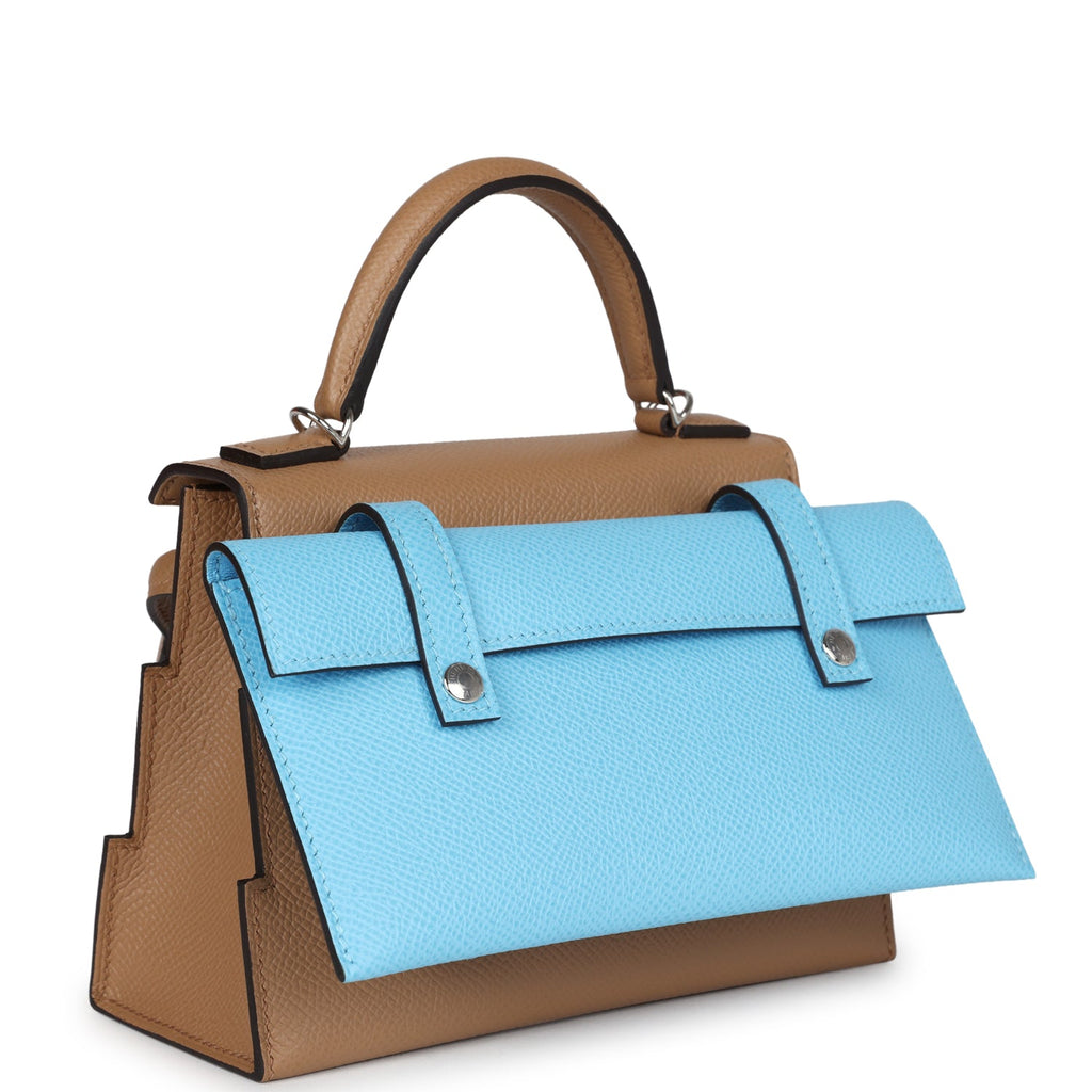 Hermès "Quelle Idolle" Picto Kelly Doll Chai/Mauve Sylvestre/Bleu Celeste/Terre Battue Epsom Palladium Hardware