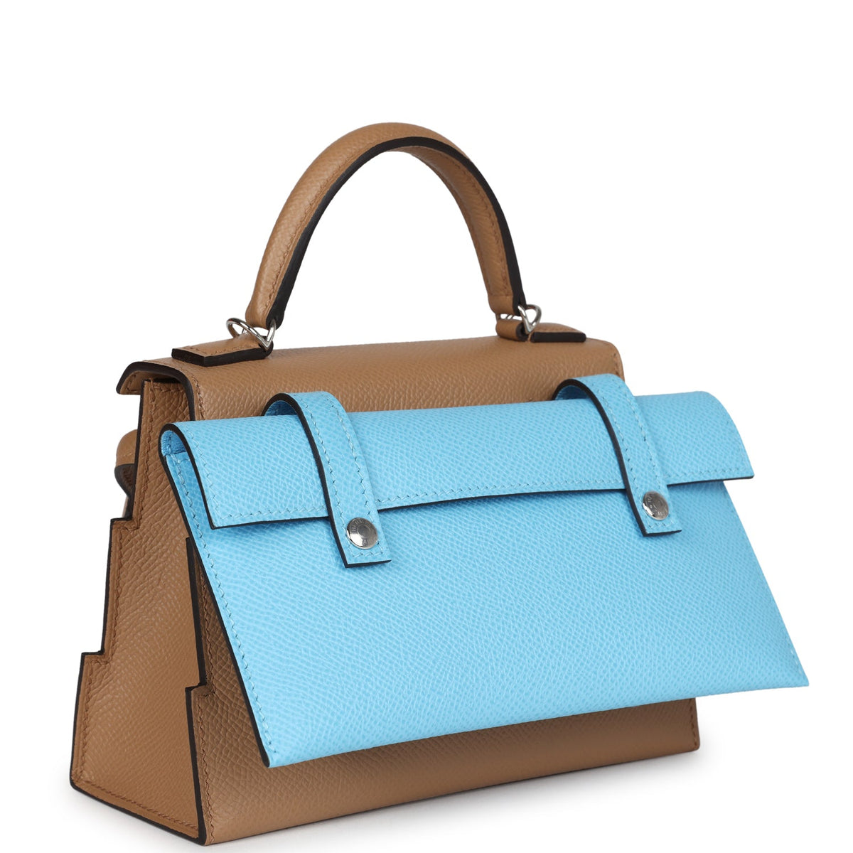 Hermès "Quelle Idolle" Picto Kelly Doll Chai/Mauve Sylvestre/Bleu Celeste/Terre Battue Epsom Palladium Hardware