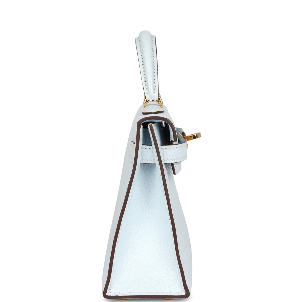 Hermès Kelly Sellier 20 Bleu Brume Chevre Gold Hardware