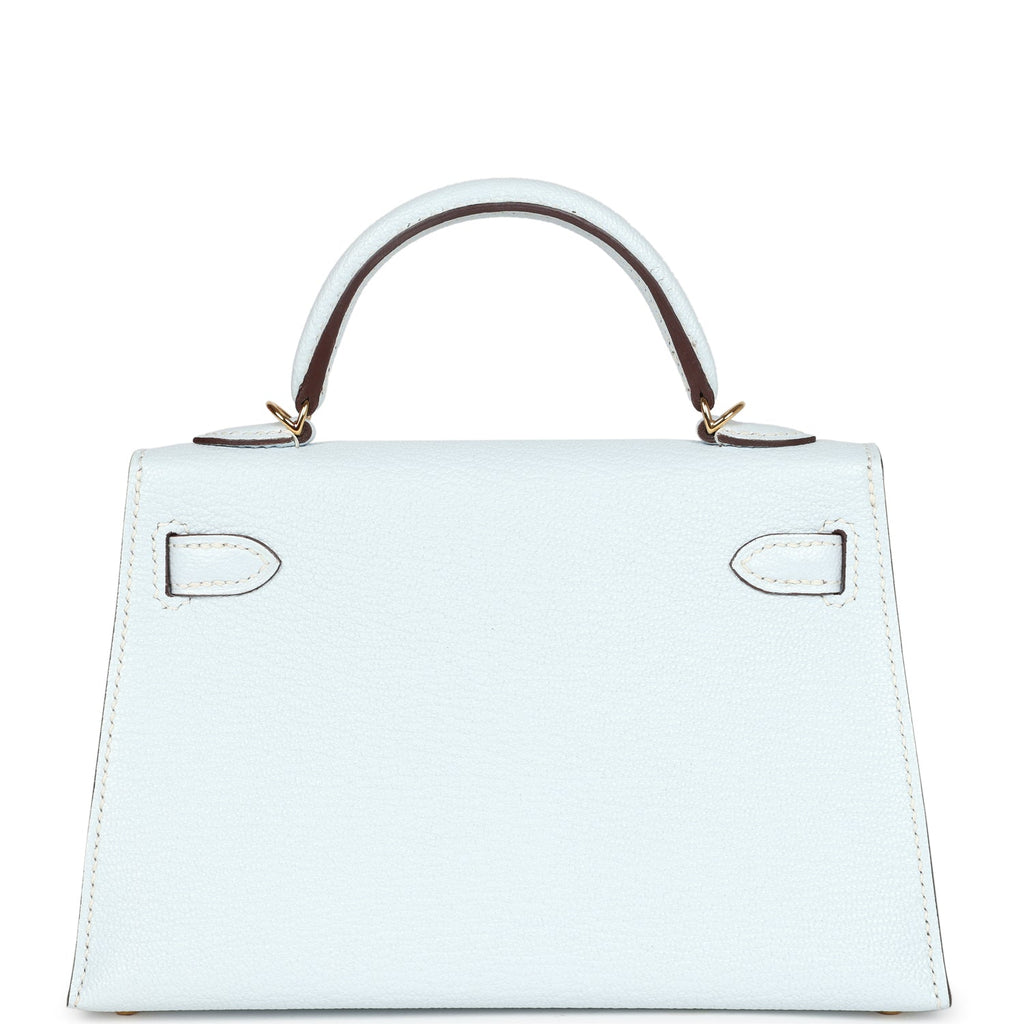 Hermès Kelly Sellier 20 Bleu Brume Chevre Gold Hardware
