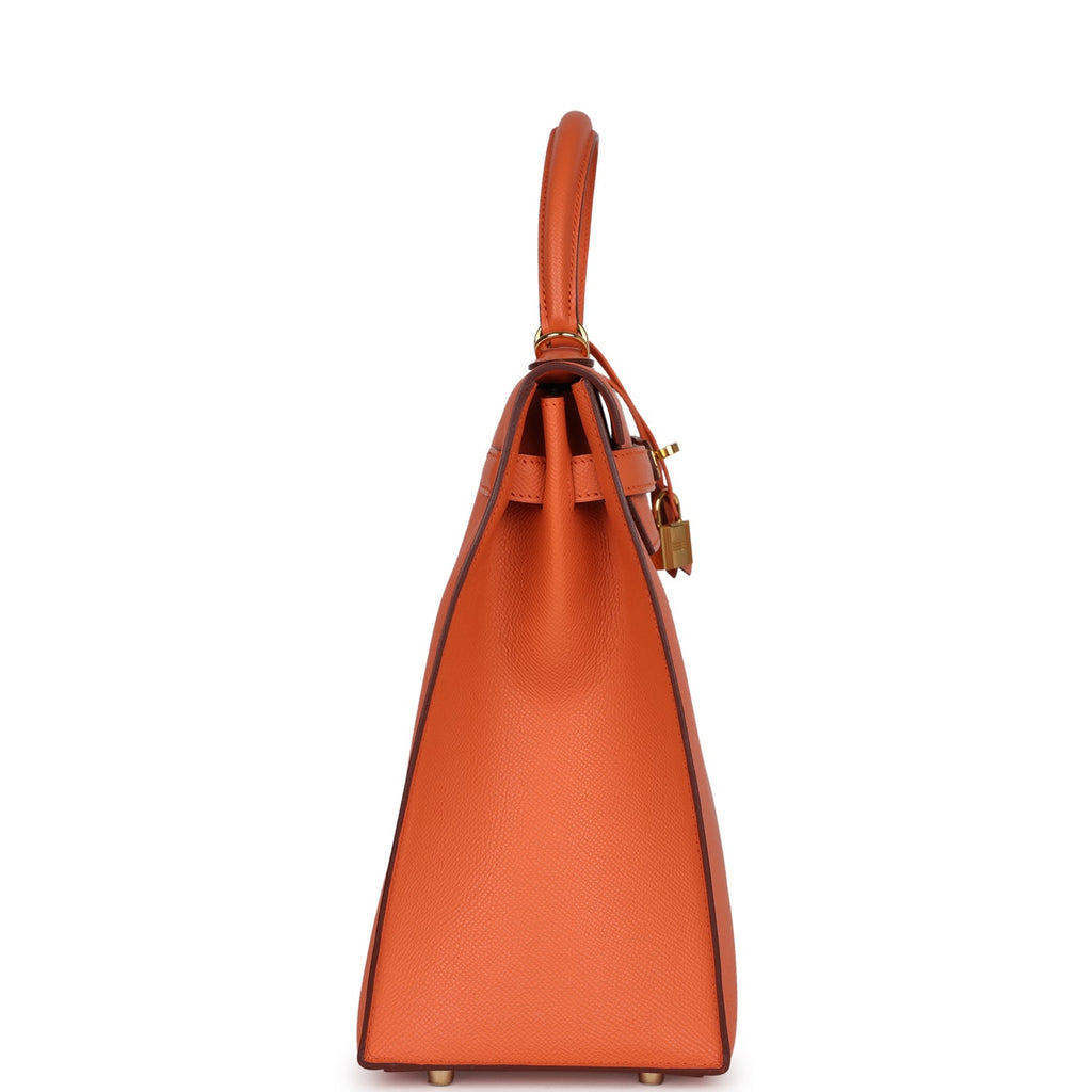 Hermès Kelly Sellier 35 Mango Epsom Gold Hardware