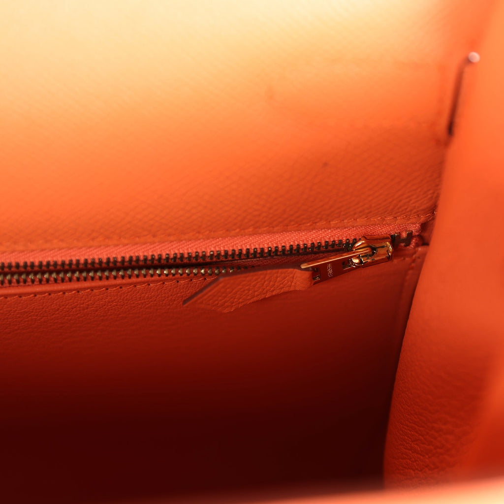 Hermès Kelly Sellier 35 Mango Epsom Gold Hardware