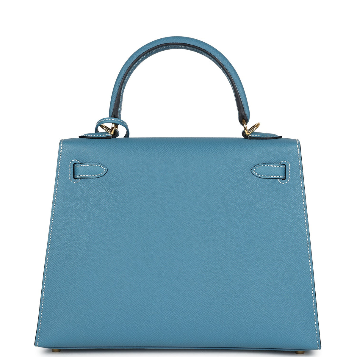 Hermès Kelly Sellier 25 Blue Jean Epsom Gold Hardware