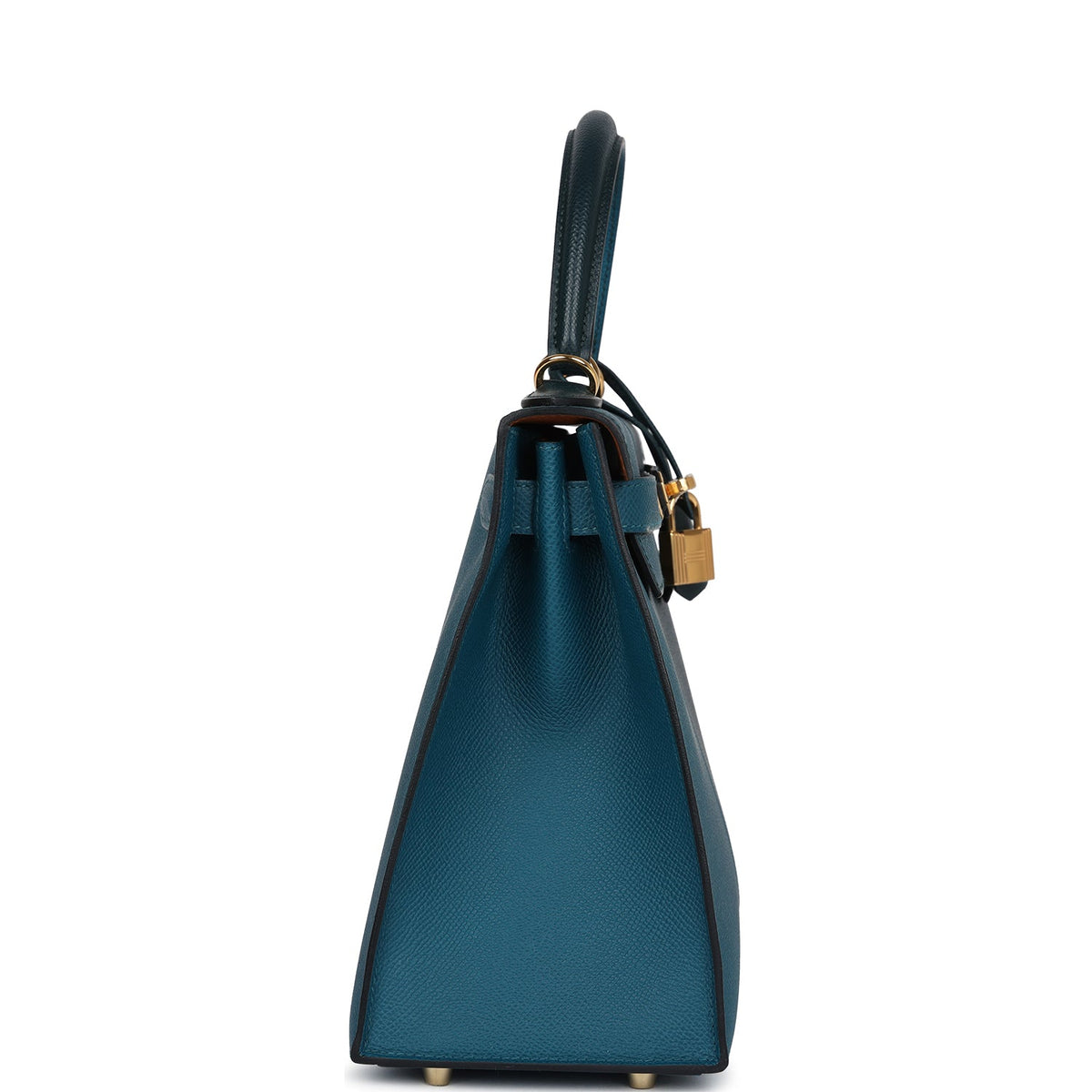 Hermès Kelly Sellier 28 Casaque Vert Cypres and Vert Bosphore Epsom Gold Hardware