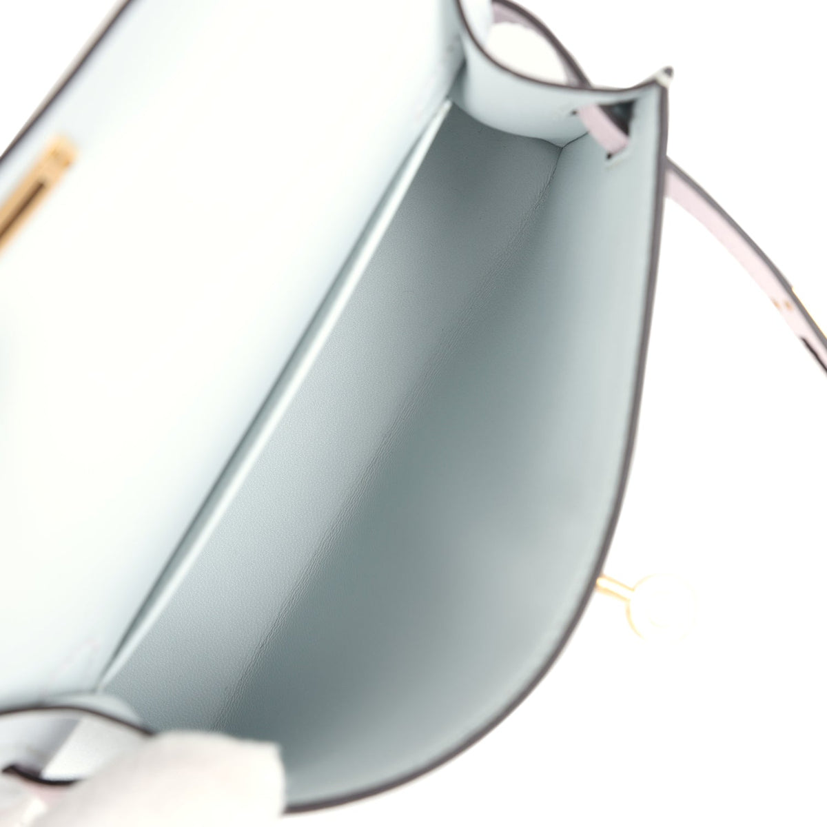 Hermès Kelly Sellier 20 Tri-color Gris Platine, Mauve Pale and Vert Moyen Epsom Gold Hardware