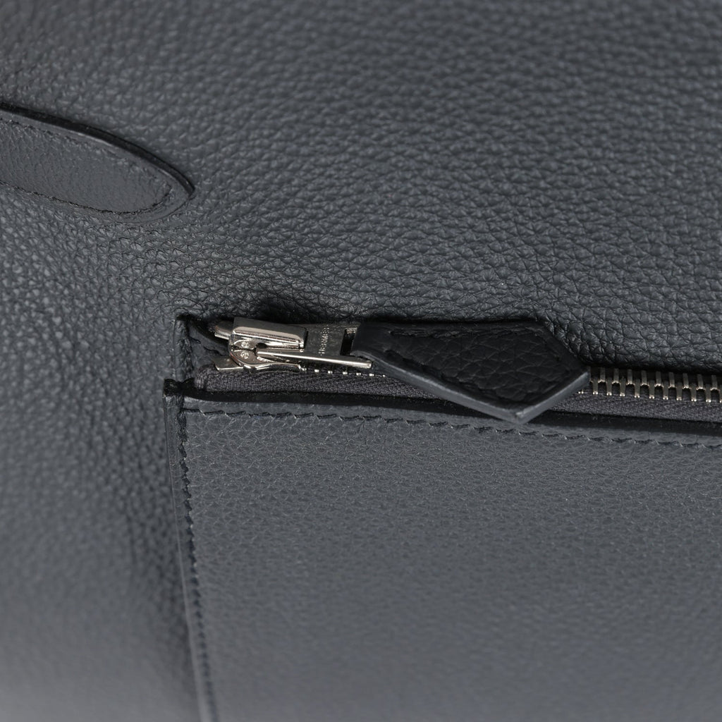 Hermès Special Order (HSS) Kelly Sellier 28 Bleu Glacier Verso Epsom Brushed Palladium Hardware