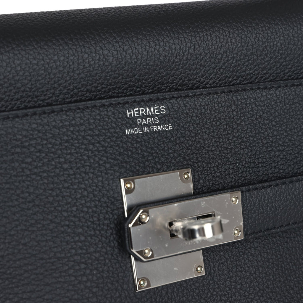 Hermès Special Order (HSS) Kelly Sellier 28 Bleu Glacier Verso Epsom Brushed Palladium Hardware