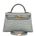 Hermès Kelly Sellier 20 Gris Ciment Matte Faux Leather Gold Hardware